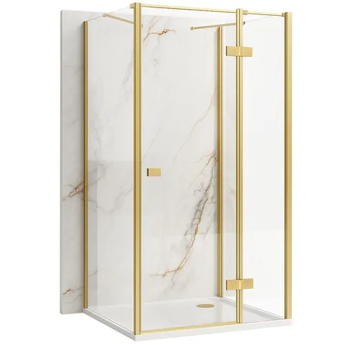 REA/S Sprchový kout Atlas 80x80 Brush Gold vpravo KPL-K4773