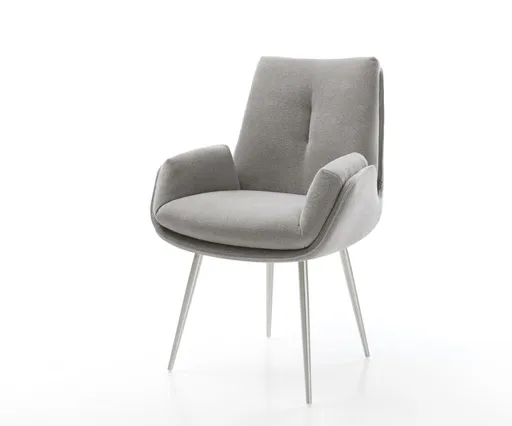 Jídelní židle Clea-Flex strukturovaná látka Měkký šedá 4-nohá