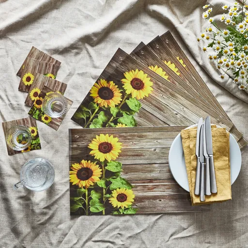 12dílná sada prostírání Slunečnice