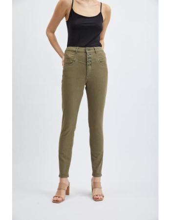 Khaki dámské skinny fit džíny