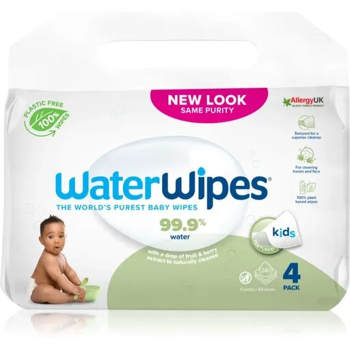 WaterWipes Baby Wipes Soapberry 4 Pack dětské jemné vlhčené ubrousky 4x60 ks