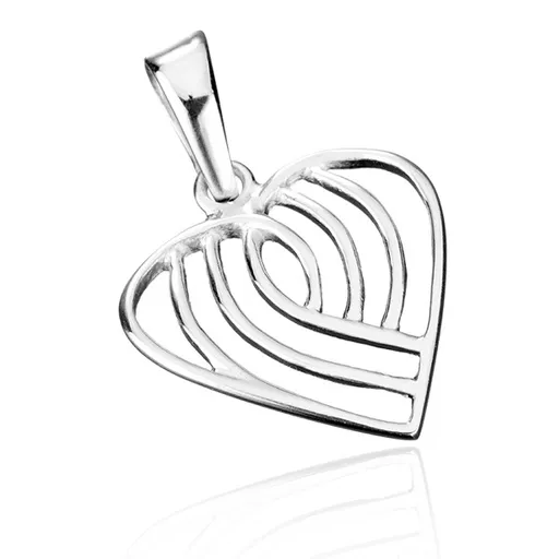 Přívěsek ze stříbra 925 - pruhované srdce