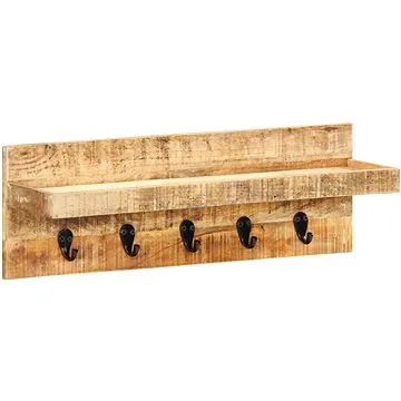 Nástěnný věšák 60 × 15 × 20 cm masivní hrubé mangovníkové dřevo (286469)
