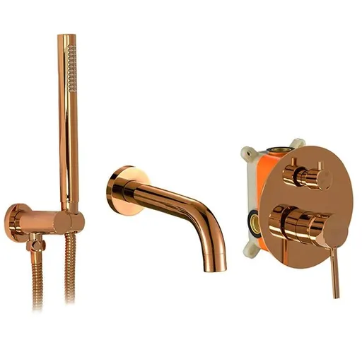 REA Podomítková vanová baterie LUNGO Copper + BOX REA-B7996