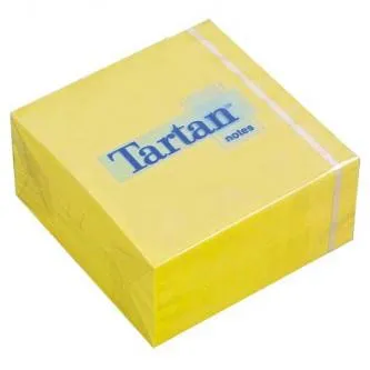 Blok samolepicí, 76 x 76mm, žlutý, 12 KS, Tartan