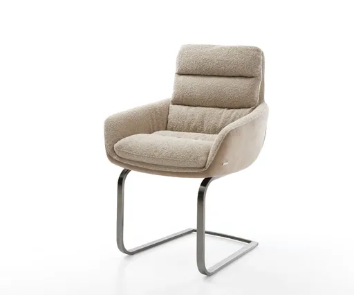 Jídelní židle Abelia-Flex s područkami mix materiálů béžová