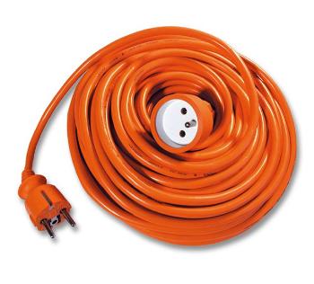 Ecolite Oranžový prodlužovací kabel - spojka, 20m, 1 zásuvka, 230V, 3 x 1mm2 FX1-20