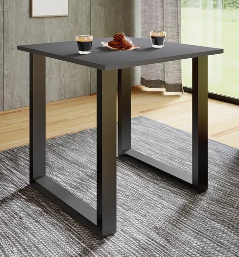 VCM Jídelní stůl Xona 80x80 U-nohy, antracit