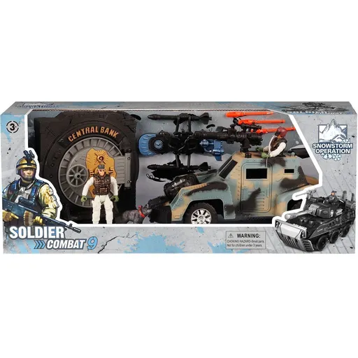 Vojenská sada s autem a doplňky