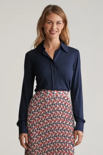 KOŠILE GANT SLIM JERSEY SHIRT EVENING BLUE