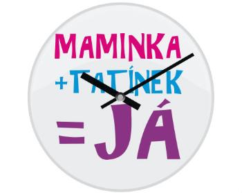 Hodiny skleněné Maminka a tatínek