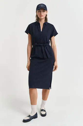 ŠATY GANT SS PIQUE POLO DRESS EVENING BLUE