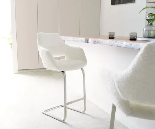 Barová židle Yago-Flex konzolová podnož plochá nerezová ocel