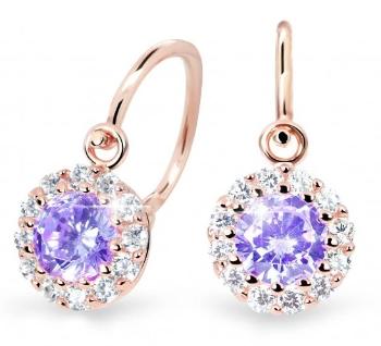 Cutie Jewellery Krásné dětské náušnice z růžového zlata C2745-10-X-4 fialová