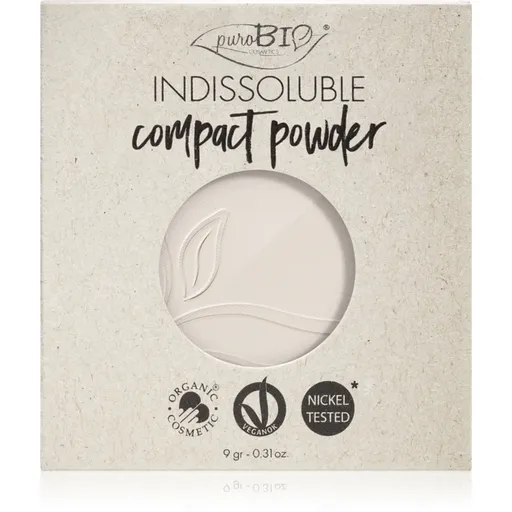 puroBIO Cosmetics Indissouble kompaktní pudr – náhradní náplň odstín T00 9 g