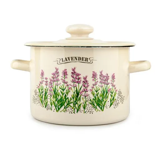 TORO Smaltovaný hrnec s poklicí 4,5l levandule