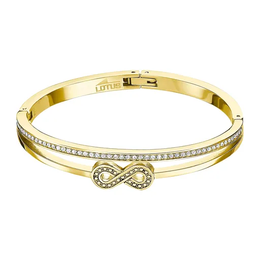 Lotus Style Pevný pozlacený náramek s nekonečnem Woman Basic LS2121-2/2