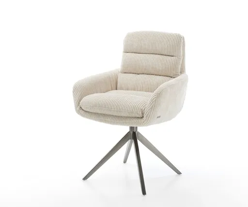 Otočná židle Abelia-Flex s područkami Šňůra béžová Křížový rám