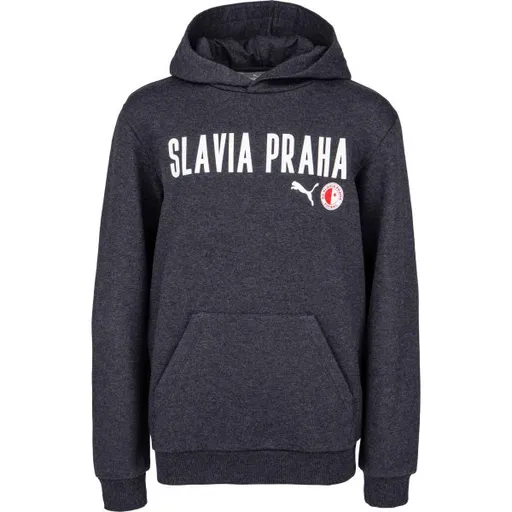 Puma SLAVIA PRAGUE GRAPHIC HODDEE Chlapecká mikina, tmavě šedá, velikost