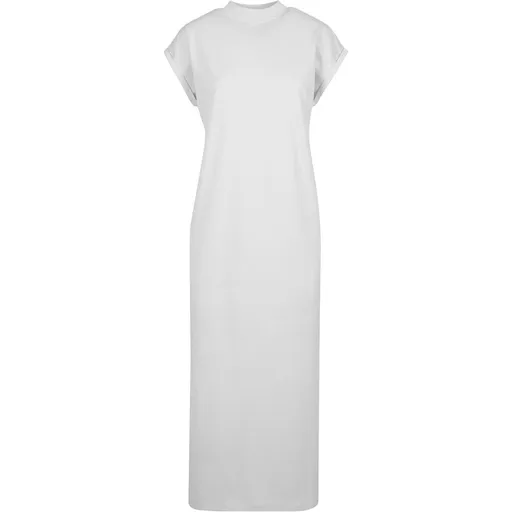 Build Your Brand Ležérní prodloužené šaty se stojáčkem - Bílá | 3XL