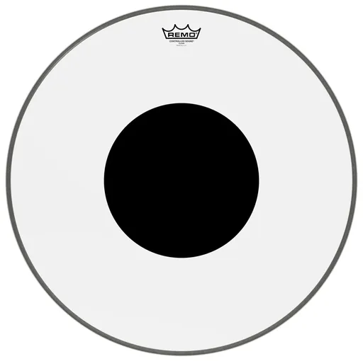 Remo 22" Controlled Sound Clear Black Dot