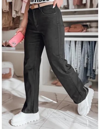 Dámské kalhoty se širokými nohavicemi DELUSSIA černé