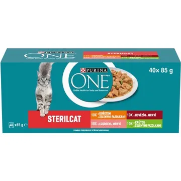 PURINA ONE STERILCAT multipack hovězí ve šťávě 40 × 85 g (7613287903846)