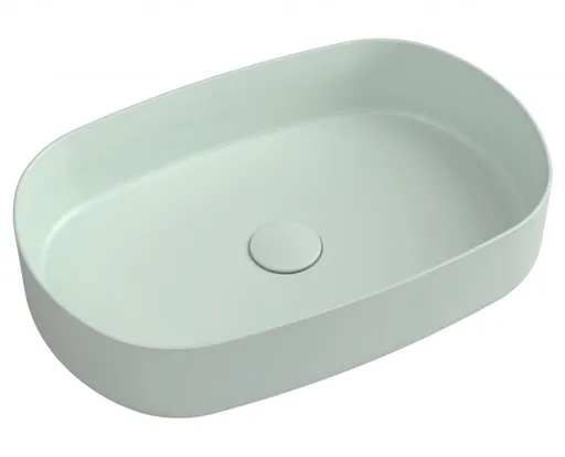 ISVEA INFINITY OVAL keramické umyvadlo na desku, 55x36cm, zelená mint 10NF65055-2T