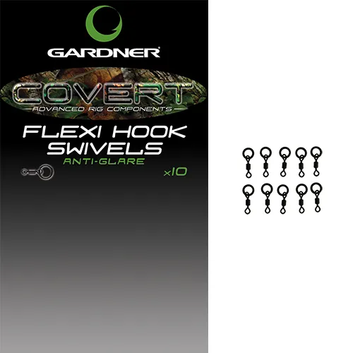 Gardner obratlík s kroužkem covert flexi hook swivels 10 ks velikost 20