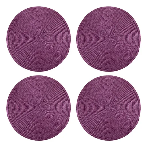 Prostírání kulaté fialové, sada 4 ks