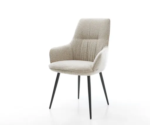 Jídelní židle Zelia-Flex s područkami látka Měkký béžová 4-nohá