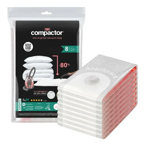 Compactor Sada vakuových úložných pytlů Aspispace M 6 ks, 70 l, 55 x 90 cm, 6 ks