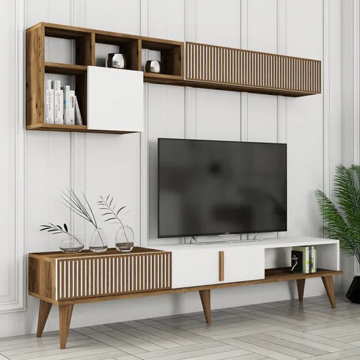 TV stěna / Sestava pod TV Milan TV - Walnut, White