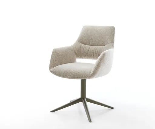 Jídelní židle Yago-Flex s područkami látka Měkký béžová křížová