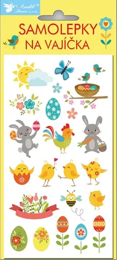 Velikonoční samolepky na vajíčka 839 gelové Veselé Velikonoce 19x9cm