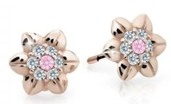 Cutie Jewellery Krásné dětské náušnice z růžového zlata C2202-30-X-4 růžová