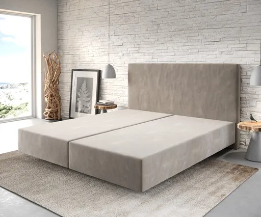 Boxspring postel Dream-Well 180x200 cm mikrovlákno béžová