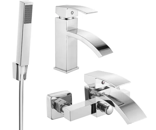 MEXEN/S Libra R77 Set umyvadlové a vanové baterie s příslušenstvím, chrom 745103R77-00