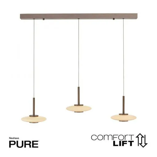 PAUL NEUHAUS Závěsné svítidlo PURE Vitrum 3 ramenné 2700K hnědá / opál 2083-34