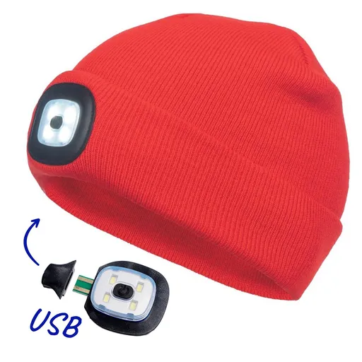 Cerva Čepice se světlem DEEL LED - Červená