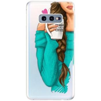 iSaprio My Coffe and Brunette Girl pro Samsung Galaxy S10e (coffbru-TPU-gS10e)