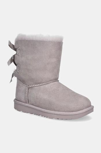 Dětské semišové sněhule UGG K BAILEY BOW II šedá barva