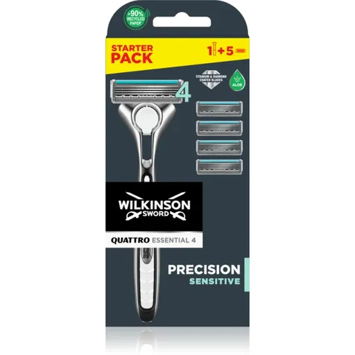 Wilkinson Sword Quattro Titanium Sensitive holicí strojek + náhradní břity 4 ks