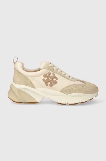 Sneakers boty Tory Burch Good Luck Trainer béžová barva, 83833.700.N