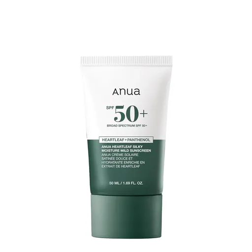 Anua Hydratační opalovací krém na obličej SPF 50+ Heartleaf Silky (Moisture Mild Sunscreen) 50 ml
