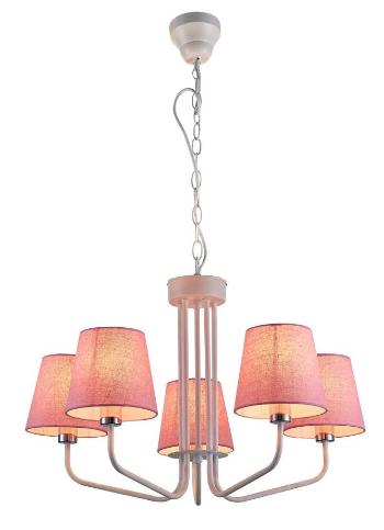 Candellux Růžový závěsný lustr York Ledea pro žárovku 5x E14 50205094