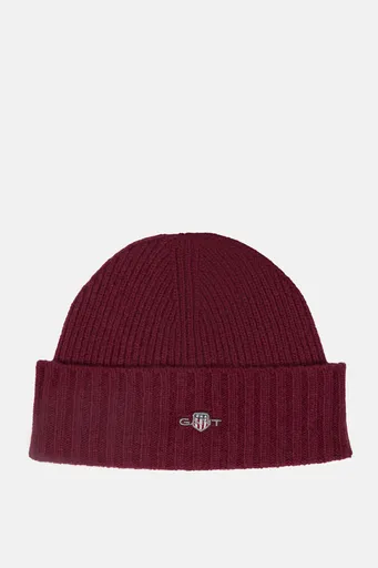 ČEPICE 7-16 LET GANT SHIELD WOOL BEANIE WINE RED
