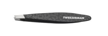 Tweezerman Mini SLANT Black Leopard, MINI SLANT pinzeta černá s leopardím vzorem