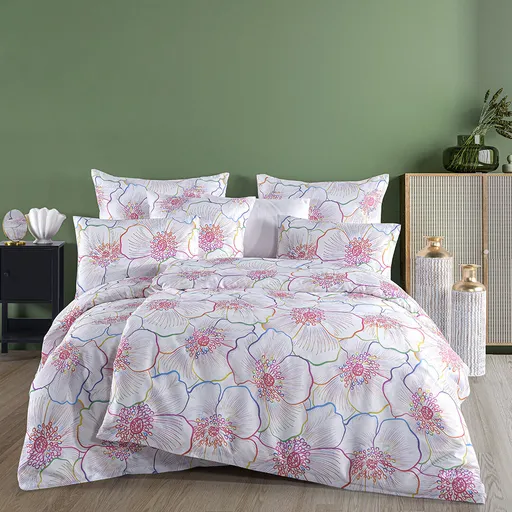 BedTex Saténové povlečení Bloom, 160 x 200 cm, 2 x 70 x 80 cm, 160 x 200 cm, 2 ks 70 x 80 cm