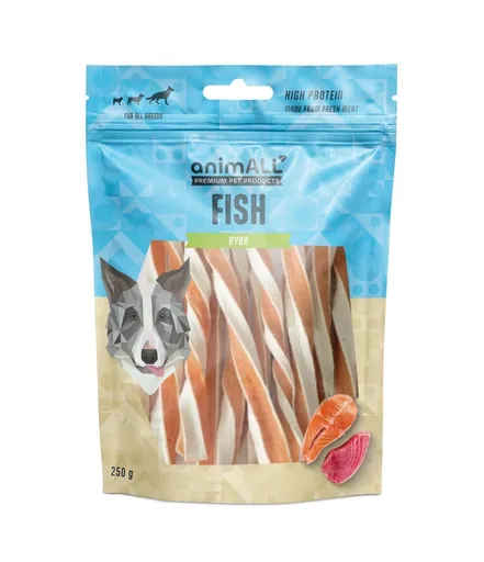 animALL Kroucený lososový sendvič pamlsky pro psy 250 g